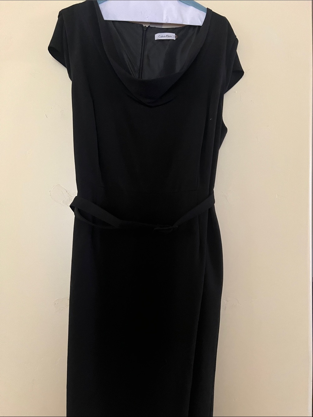 Calvin Klein Black Cowl-Neck Midi Dress